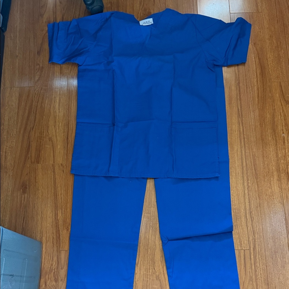 Blue Scrub Set XS top, small pants